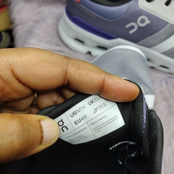 On Cloudrunner 2 Running Shoes in Fossil/Indigo Mens Size 14 Sneakers ON Running main image 6